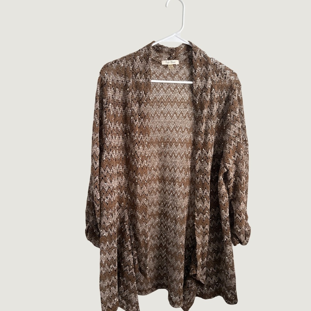 Boho Festival Fall Layering Open Knit Cardigan Earthy Country Western Cowgirl